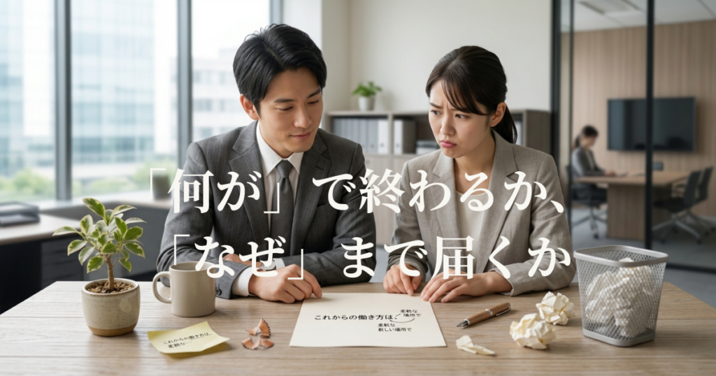 部下が成長するフィードバックとは　―　「何が」ではなく「なぜ」を伝える